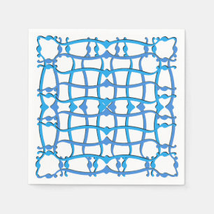 Italian blue turquoise tile ornaments party villa napkin