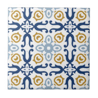 Italian Blue & Yellow Decorative Ceramic Tile