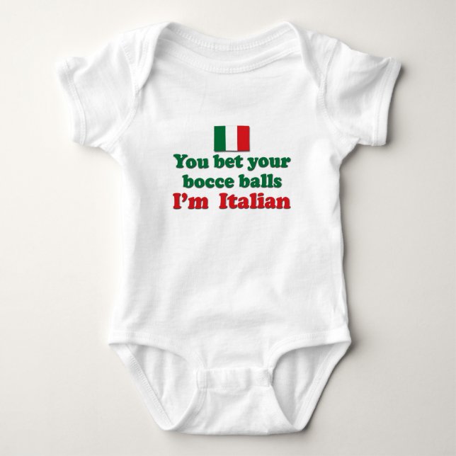 Italian Bocce Balls Baby Bodysuit (Front)