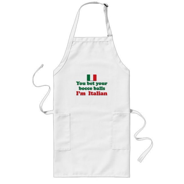 Italian Bocce Balls Long Apron (Front)