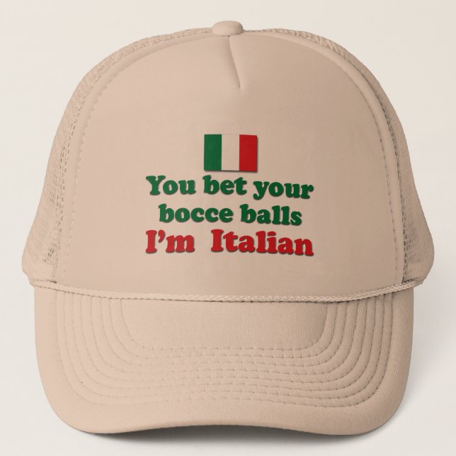 Italian Bocce Balls Trucker Hat (Front)
