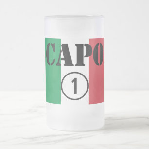 Italian Bosses : Capo Numero Uno Frosted Glass Beer Mug
