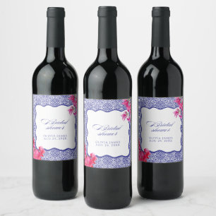 Italian bougainvillea bridal shower wine label