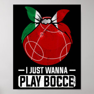 Italian Bowling Game Italy Bocci Player Bocce Byll Poster