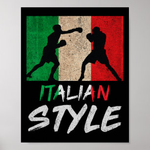Italian Boxing Style Italy Pride Boxing Mens Boys Poster