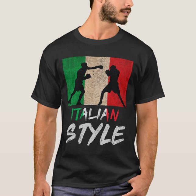 Italian Boxing Style Italy Pride Boxing Mens Boys  T-Shirt (Front)