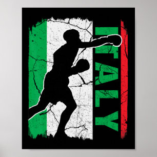 Italian Boxing Team Italy Flag Boxing Gloves Poster