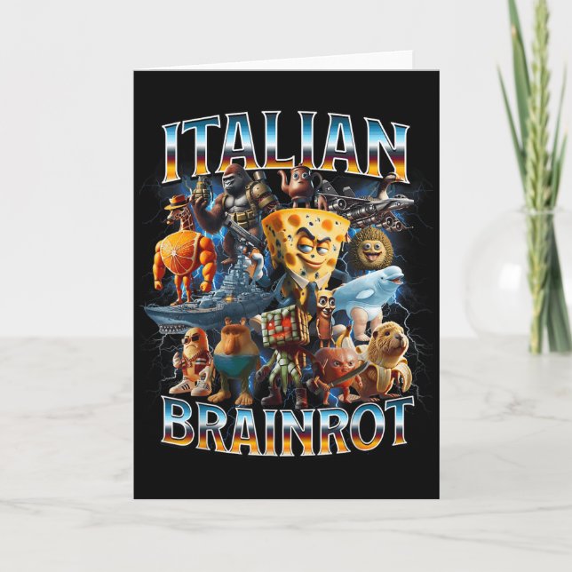 Italian Brain Rot Italian Brainrot Funny Memes Boy Card (Front)