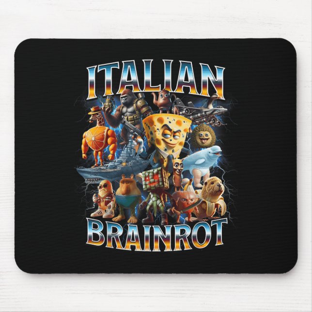 Italian Brain Rot Italian Brainrot Funny Memes Boy Mouse Mat (Front)