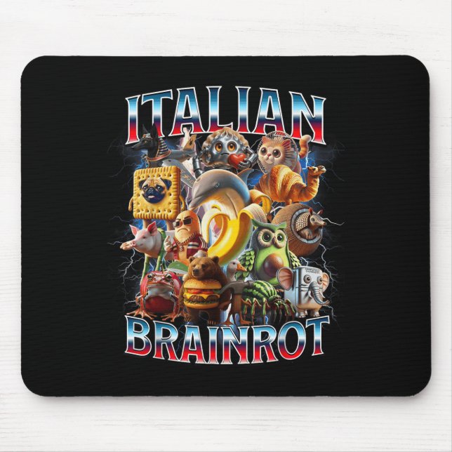 Italian Brain Rot Italian Brainrot Funny Memes Boy Mouse Mat (Front)