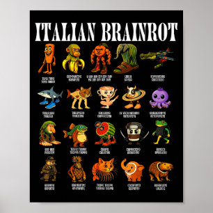 Italian Brain Rot Italian Brainrot Funny Memes  Poster