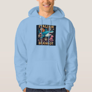 Italian Brainrot – Absurd Animal Collage Hoodie