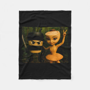 Italian Brainrot Ballerina Cappuccina Cappuccino I Fleece Blanket