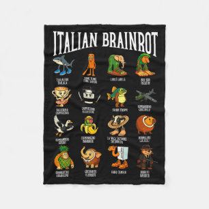 Italian Brainrot Ballerina Ino Character Meme Mix  Fleece Blanket