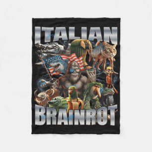 Italian Brainrot Big Meme 4th Of July Flag Foot Fleece Blanket