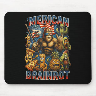 Italian Brainrot Big Meme 4th Of July Flag Foot Mouse Mat