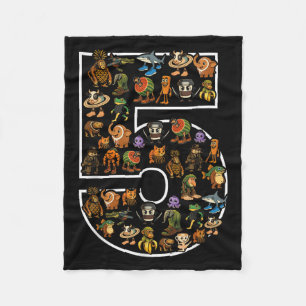 Italian Brainrot Birthday 5 Age Meme 5th Kids Boys Fleece Blanket