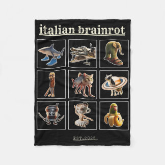 Italian Brainrot Characaters Meme Gen Z Funny Humo Fleece Blanket