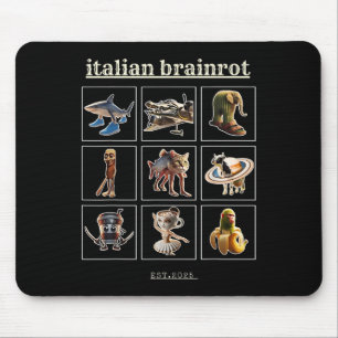 Italian Brainrot Characaters Meme Gen Z Funny Humo Mouse Mat