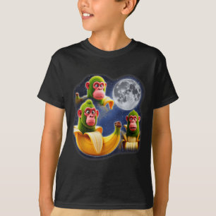 Italian Brainrot Chimpanzini Bananini 3 Moon Weird T-Shirt