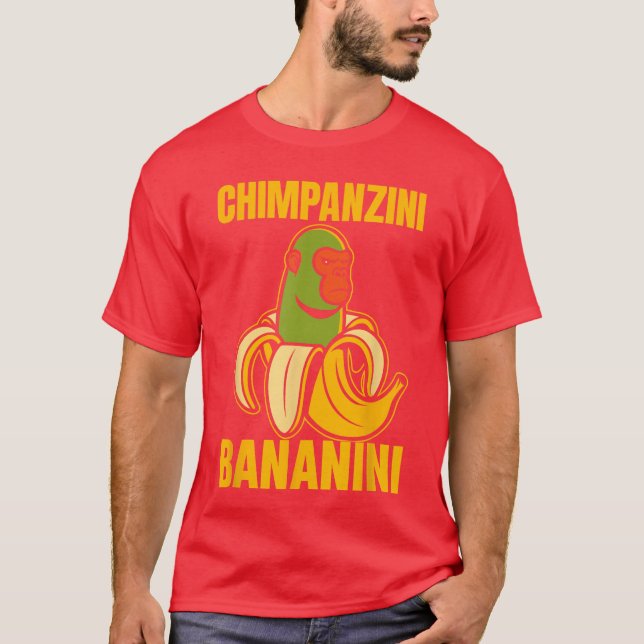 Italian Brainrot Chimpanzini Bananini Funny Brain  T-Shirt (Front)