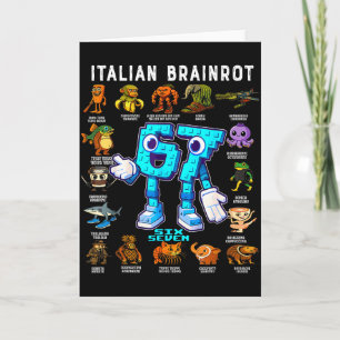 Italian Brainrot Funny 67 Meme Birthday Decoration Card