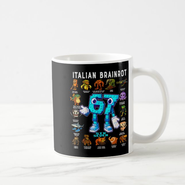 Italian Brainrot Funny 67 Meme Birthday Decoration Coffee Mug (Right)