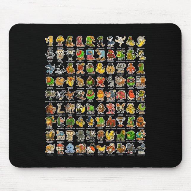 Italian-brainrot Gen Z Funny Meme 90 Brainrot Char Mouse Mat (Front)
