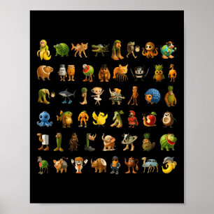 Italian Brainrot Gen-z Meme Funny Brain Rot Kids C Poster