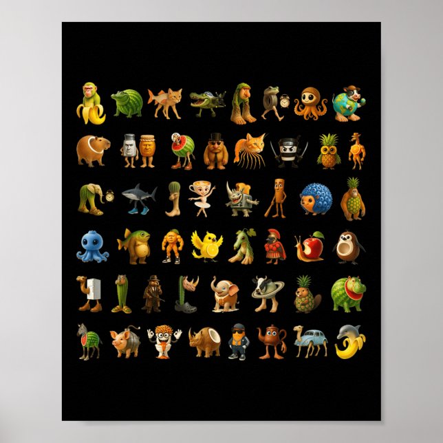 Italian Brainrot Gen-z Meme Funny Brain Rot Kids C Poster (Front)