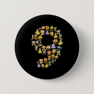 Italian Brainrot Meme 9th Birthday Party 9 Year Ol 6 Cm Round Badge