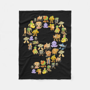 Italian Brainrot Meme 9th Birthday Party 9 Year Ol Fleece Blanket