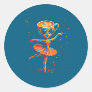 Italian Brainrot Meme Ballerina Cappuccina Classic Round Sticker