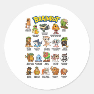 Italian Brainrot Meme Characters About Absurd Humo Classic Round Sticker