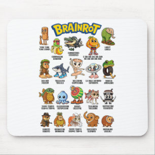 Italian Brainrot Meme Characters About Absurd Humo Mouse Mat
