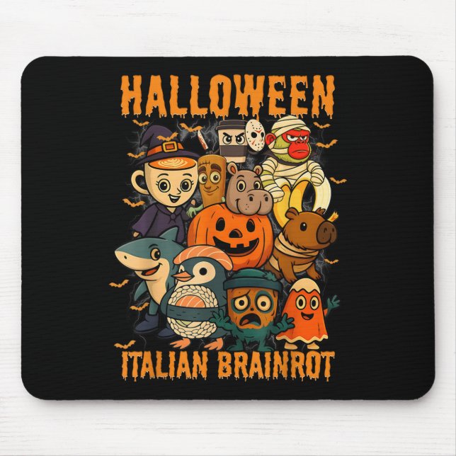Italian Brainrot Meme Characters Halloween Costume Mouse Mat (Front)
