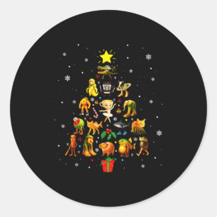 Italian Brainrot Meme Christmas Tree Brain Rot Xma Classic Round Sticker