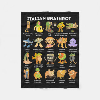 Italian Brainrot Meme For Kids Boy Men Women  Fleece Blanket