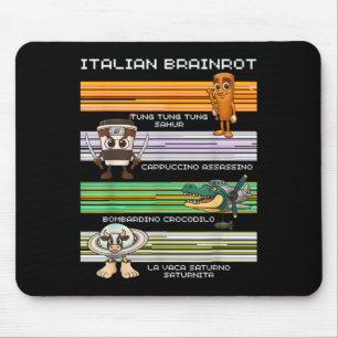 Italian Brainrot Meme Funny Compilation Character  Mouse Mat