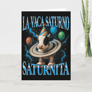 Italian Brainrot Meme La Vaca Saturno Saturnita Bi Card