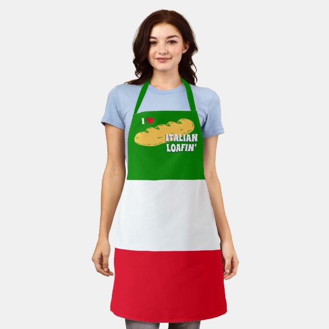Italian bread Italy flag personalised baking Apron (Worn)