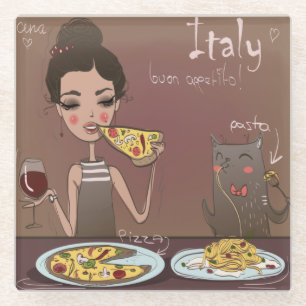 Italian Breakfast Glass Coaster