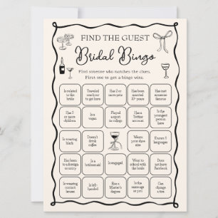  Italian Bridal Shower Find the Guest Bingo Game Invitation