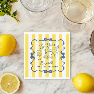 Italian Bridal Shower Napkins Lemon Theme La Dolce