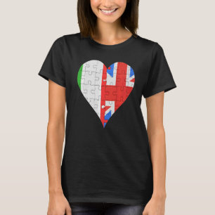 Italian British Flag Heart T-Shirt