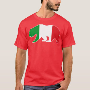 Italian Brown Bear Italy Flag Italia Italiano Gift T-Shirt