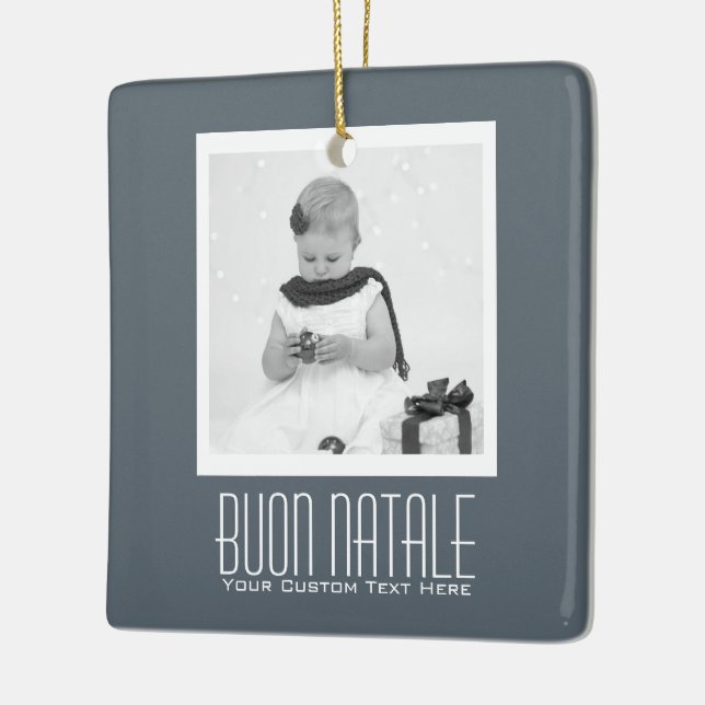 Italian Buon Natale Christmas Personalised Ceramic Ornament (Left)