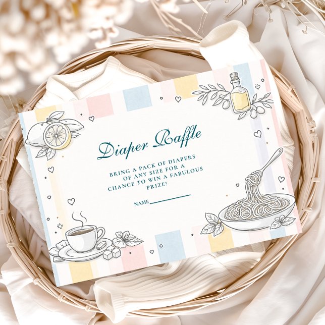 Italian Café Doodle Diapper Raffle Enclosure Card (Creator Uploaded)