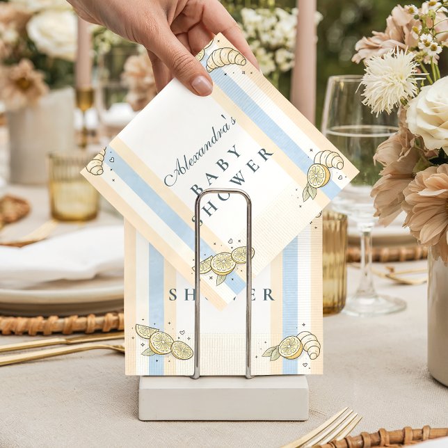 Italian Café Doodle Stripes Napkin (Creator Uploaded)