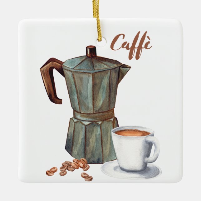 Italian Caffè Moka pot ornament Coffee ornament  (Front)